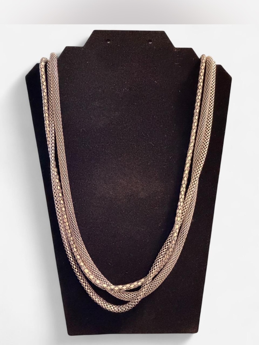 Multi-Strand Metallic Silver Necklace - Unbranded